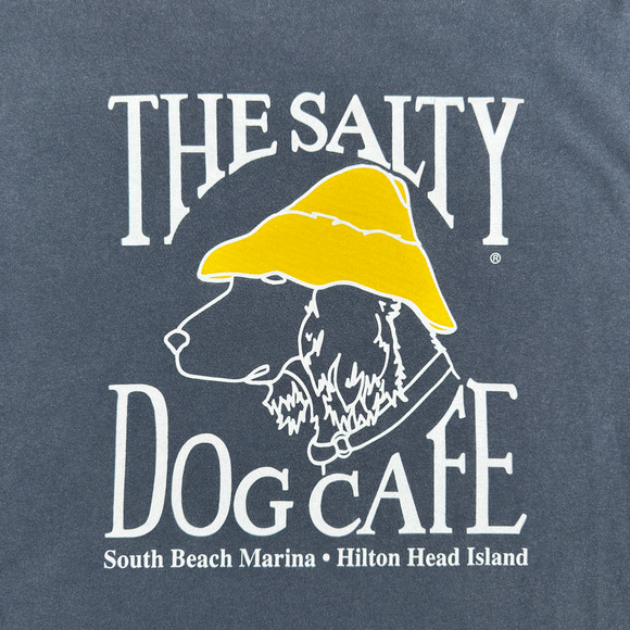 Salty Dog Cafe Shirt Adult MEDIUM Blue Cotton Hilton Head South Carolina Y2K - Picture 4 of 8